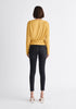 Paisie Draped Wrap Jersey Top in Yellow Back